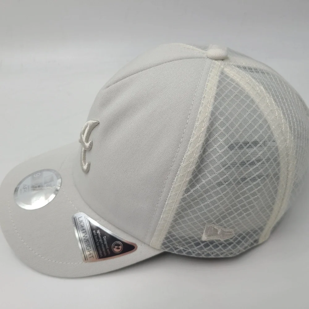 Women Atlanta Braves Hat Snapback Trucker Mesh New Era 9Forty Gray MLB Logo Apex